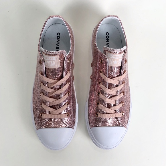 Converse Ctas Ox Blush Pink Sparkle Low Top - Picture 4 of 7